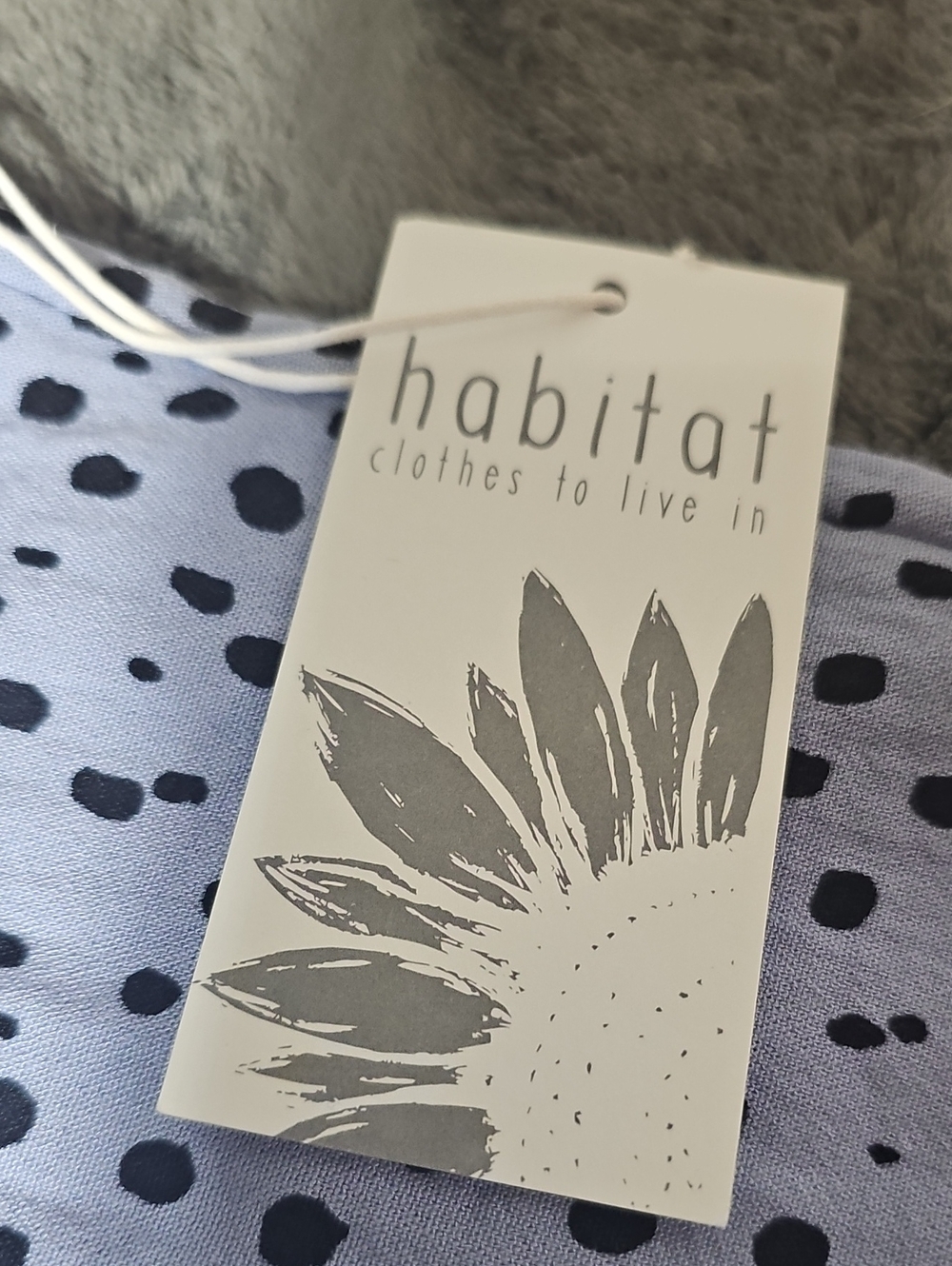 Habitat Slate Blue Black Dot Shift Dress Pockets Size XL NEW - Picture 7 of 10